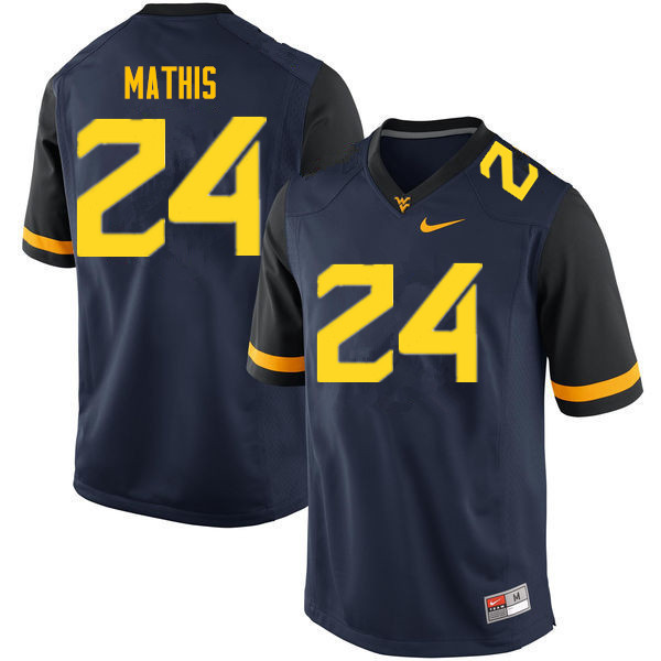 NCAA Men's Tony Mathis West Virginia Mountaineers Navy #24 Nike Stitched Football College Authentic Jersey FD23V86RW